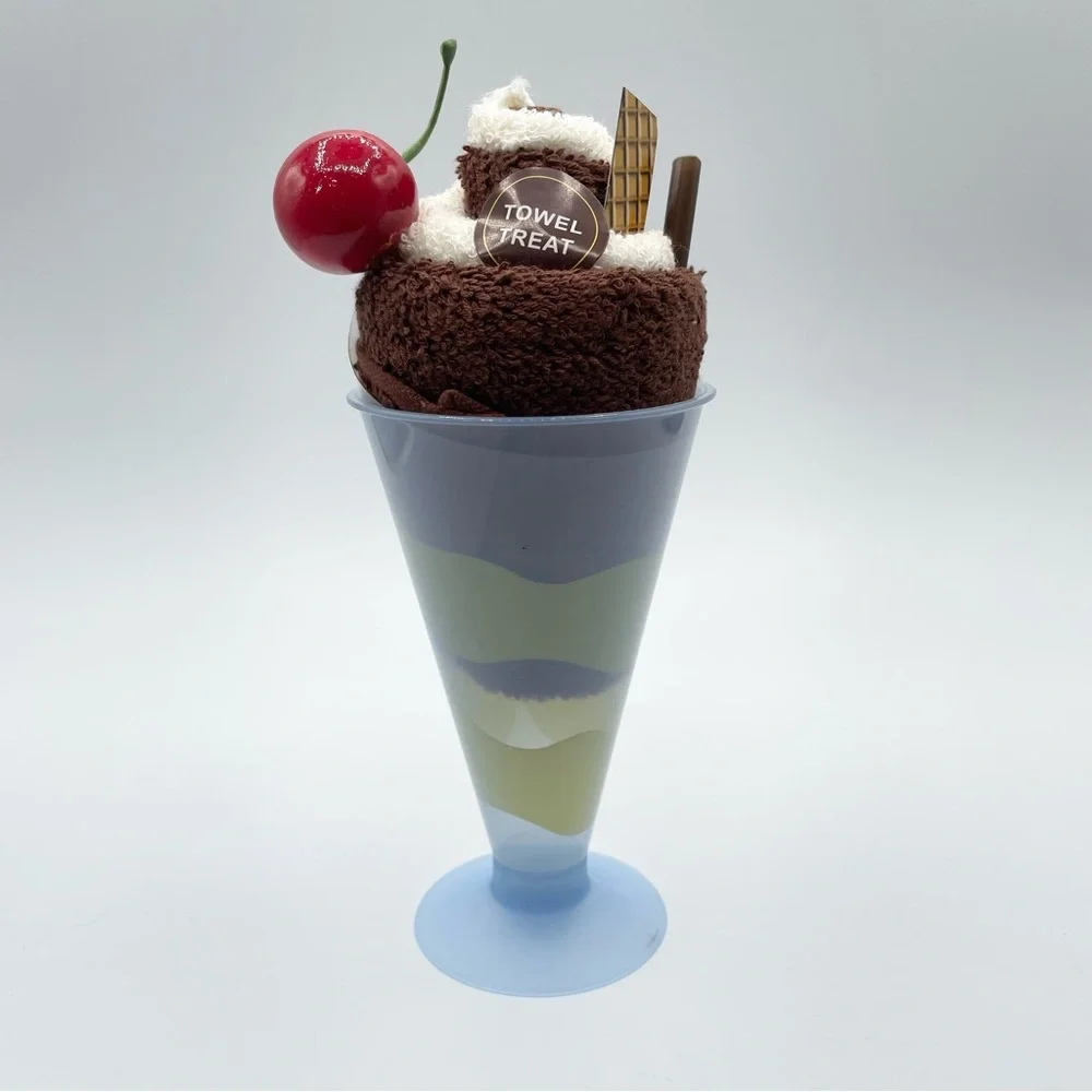brown chocolate ice cream cotton microfiber bath hand face towel treat
